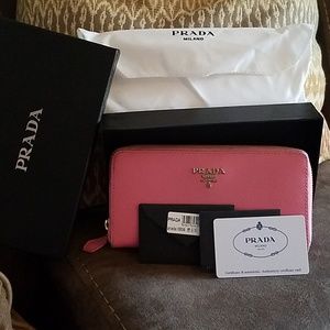 Prada pink wallet